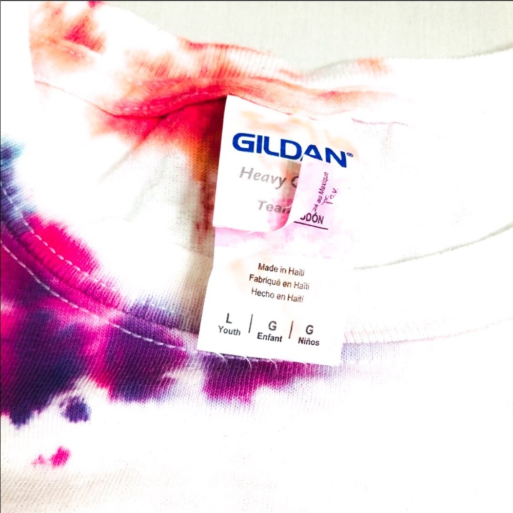 GILDAN kids tie dye t-shirt size large - Picture 2 of 2